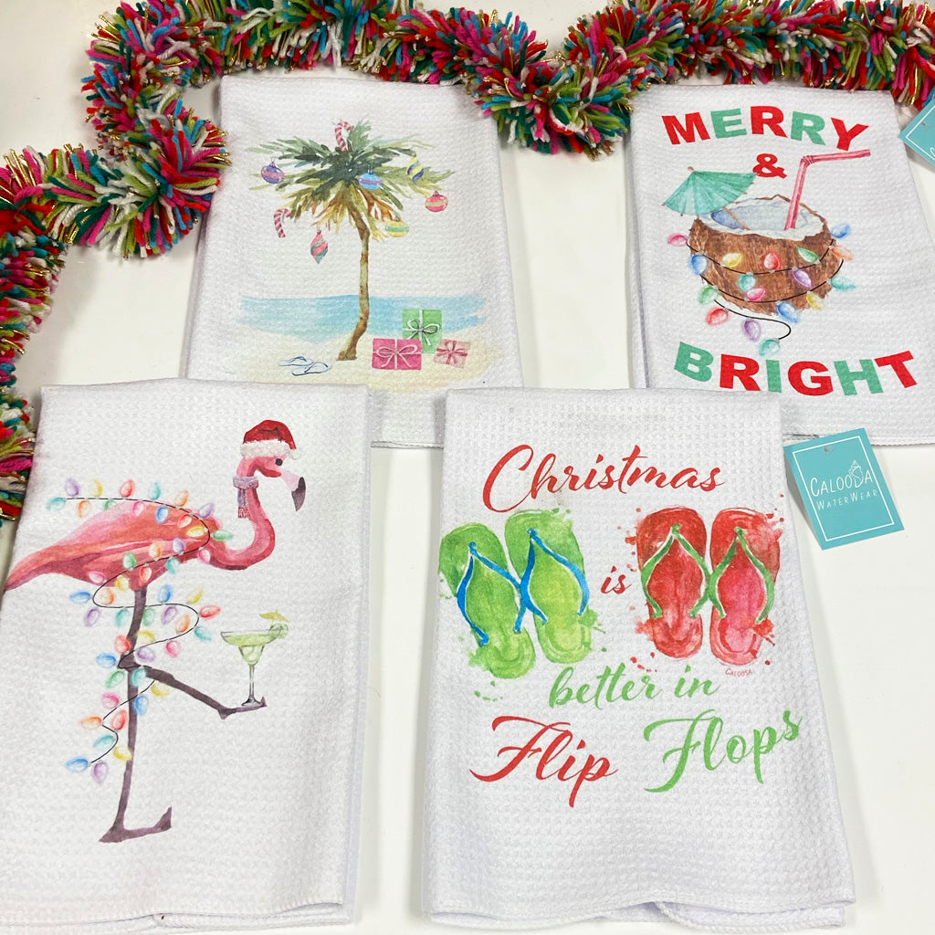 BEACHY CHRISTMAS KITCHEN TOWELS