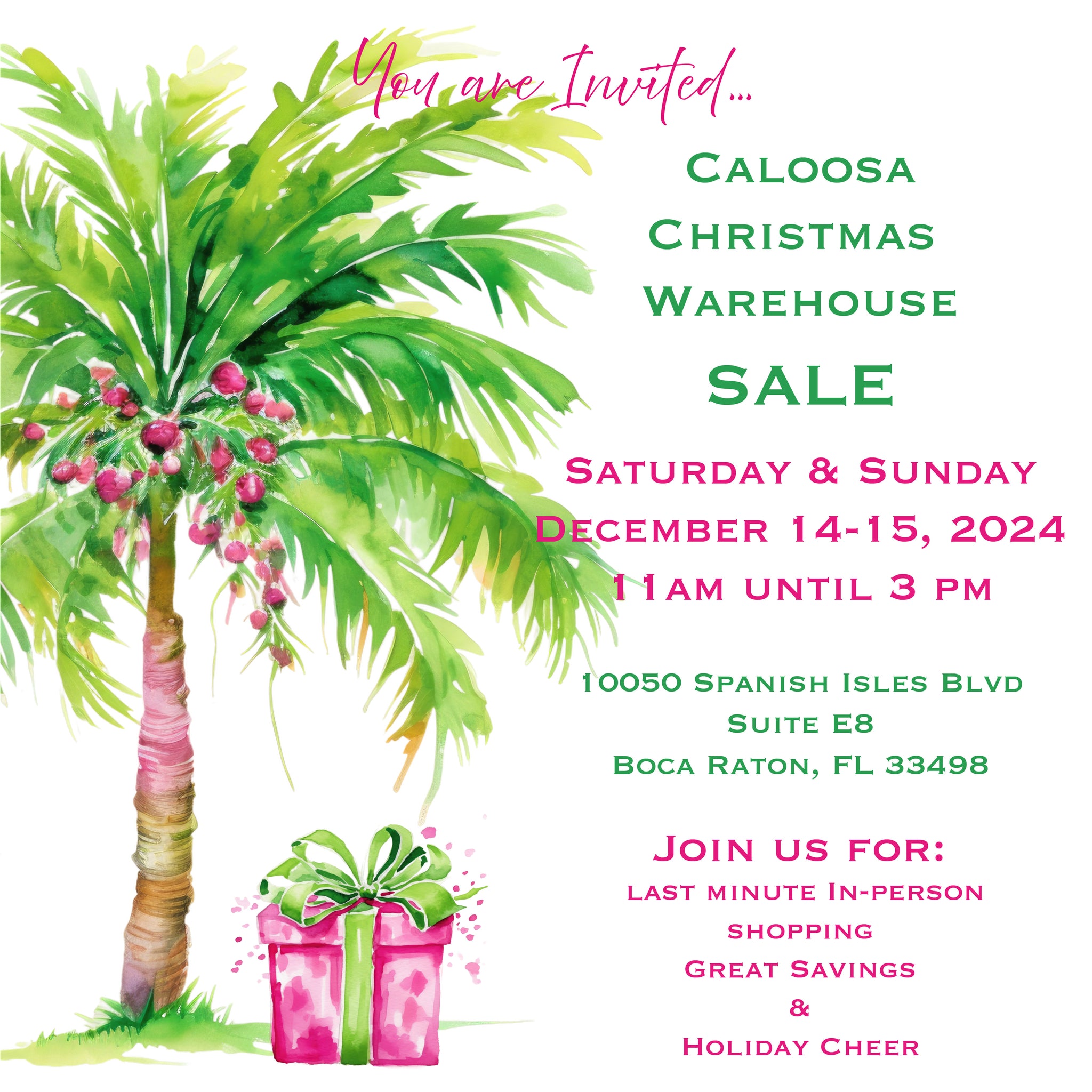 Get Ready for the Caloosa Christmas Warehouse Sale! 🎄🎁