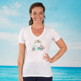 Christmas Golf Cart V-neck Fashion T-shirt