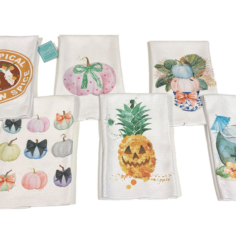 Tropical Halloween Microfiber Dish Towels