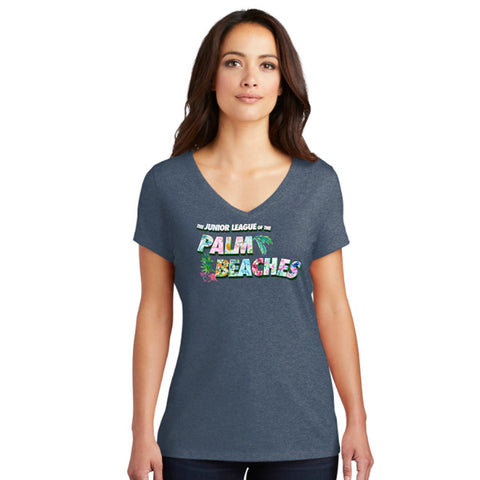 Vintage Junior League of the Palm Beaches V-neck Fashion T-shirt